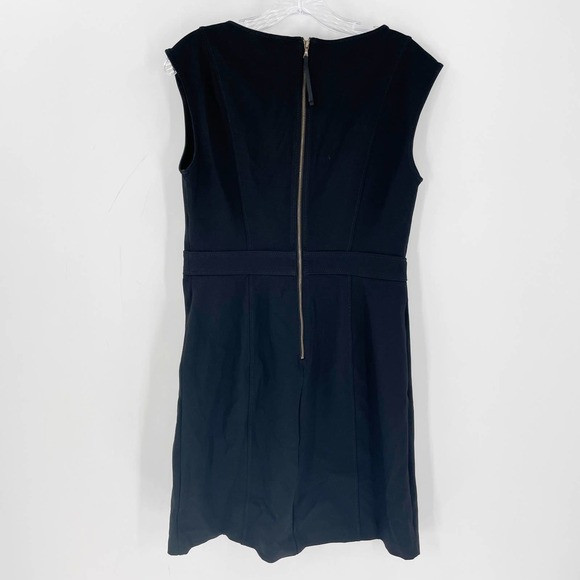 Loft Floral Lace Embroidered Sheath Dress Black Blue - Picture 6 of 7